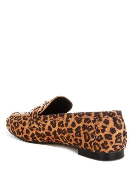 Meopa Horsebit Studs Leopard Print Loafers for Women - Love Salve
